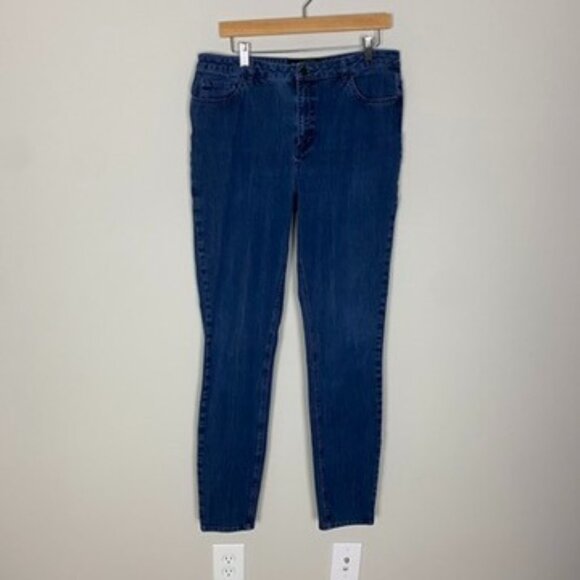 Long Tall Sally Skinny Jeans 33" Inseam Dark Wash Womens 14 - Picture 1 of 7